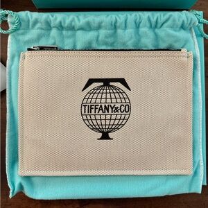 Tiffany & Co. Cream and Black Canvas Pouch